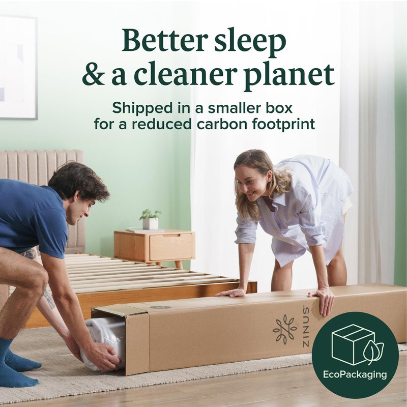 Zinus 6 Inch Twin Green Tea Memory Foam Mattress [New Version], Fiberglass Free, Medium Firm Feel, Zoned Pressure Relief, Certified Safe Foams & Fabric, Mattress in A Box - Image 4