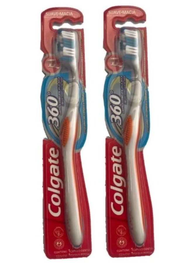 Colgate 2 Pcs 360 Degree Full Mouth Cleaning Toothbrush Multicolor - Image 1
