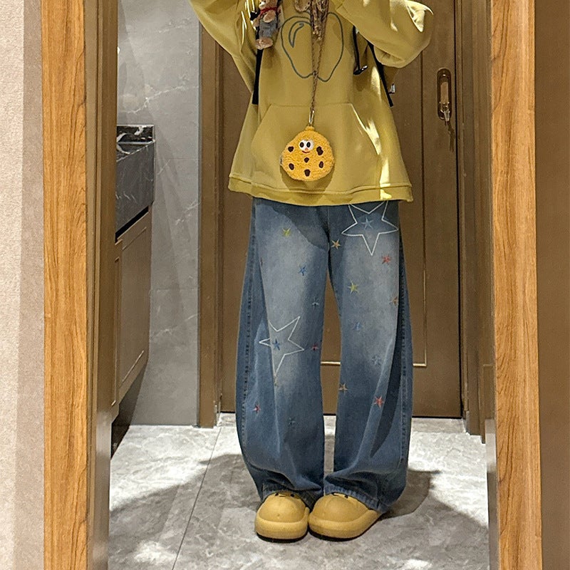 Unisex Classic Denim Jeans Loose Fit Daily Outdoor Wear - Image 5