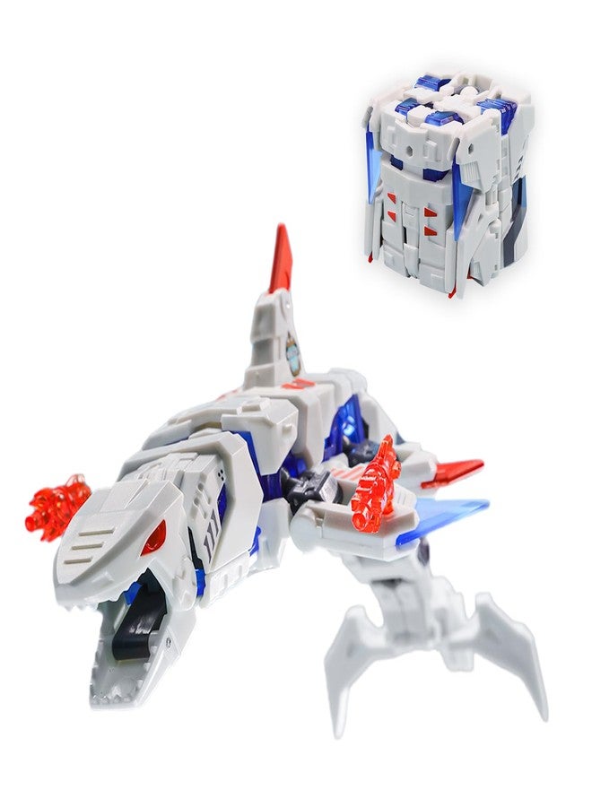 52TOYS BEASTBOX BB-17GW لعبة التحول العظيمة بيضاء، شخصية عمل، ألعاب تحويلية في شكل ميكا ومكعب، هدية مثالية لحفلات عيد الميلاد للمراهقين والبالغين، مستوحاة من القرش - Image 1
