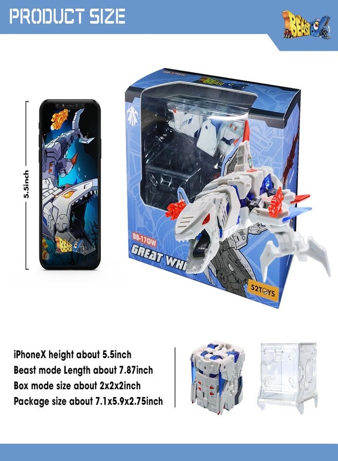52TOYS BEASTBOX BB-17GW لعبة التحول العظيمة بيضاء، شخصية عمل، ألعاب تحويلية في شكل ميكا ومكعب، هدية مثالية لحفلات عيد الميلاد للمراهقين والبالغين، مستوحاة من القرش - Image 3