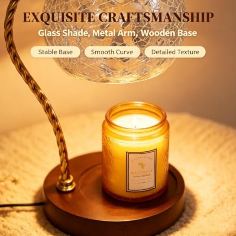 Aroma Gold Mosaic Table Lamp with Candle Holder — Cracked Glass Design, Warm Light Ambiance, Perfect for Home Decor, Bedroom, Living Room, Relaxation, and Gifting - Image 4