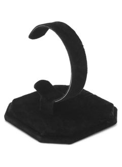 Fashion Velvet C Design Jewelry Bracelet Bangle Watch Display Rack Stand Holder (Black)
