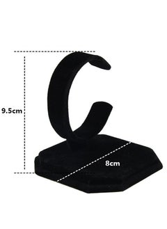 Oasisgalore Fashion Velvet C Design Jewelry Bracelet Bangle Watch Display Rack Stand Holder (Black)  - Image 2
