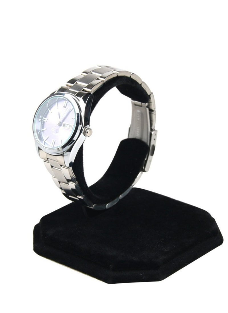 Oasisgalore - Fashion Velvet C Design Jewelry Bracelet Bangle Watch Display Rack Stand Holder (Black) - Image 1