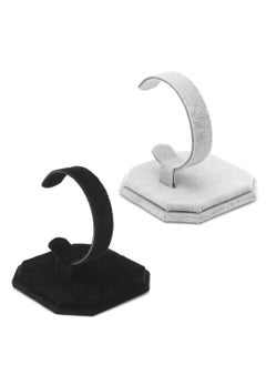 Oasisgalore Fashion Velvet C Design Jewelry Bracelet Bangle Watch Display Rack Stand Holder (Black)  - Image 4