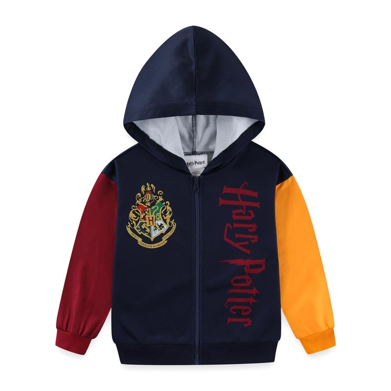 Harry Potter Hogwarts Quidditch Full Zip Up Hoodie for Big Kids Blue - Image 2