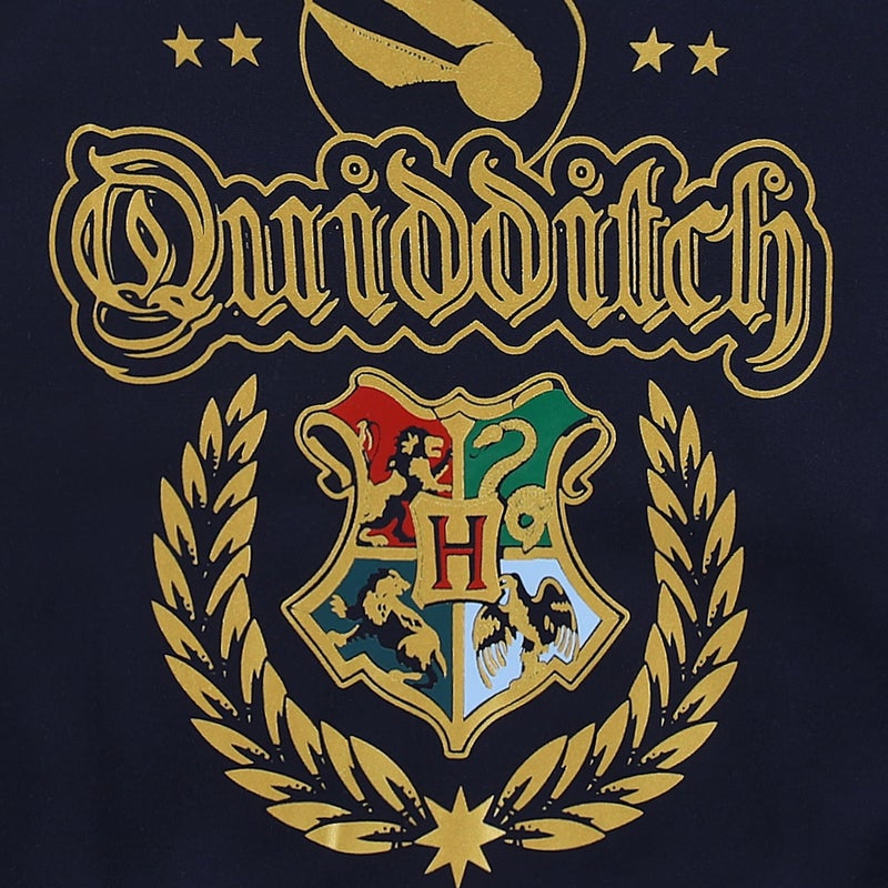 Harry Potter Hogwarts Quidditch Full Zip Up Hoodie for Big Kids Blue - Image 4