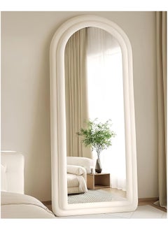 Arched Floor Mirror, 63"x24" Large Full-Length Mirror with Stand – Freestanding or Wall-Mounted Full Body Mirror, Flannel Frame, Elegant and Functional Home Decor for Bedroom, Living Room, Hallway, Dressing Room, 160x60cm – Modern, Stylish Wall Mirror (White) - pzsku/ZB3FBDB12527091C70AEFZ/45/_/1720700133/64e36b62-a759-41d1-9551-a4583989a344