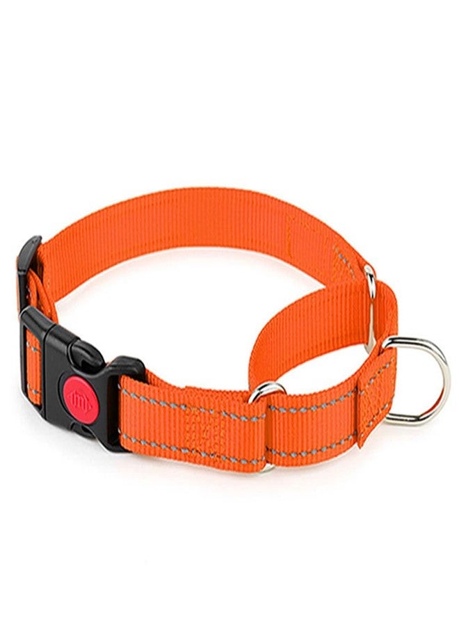 cyhaen Dog Choker Collar for Large Dogs,Reflective Martingale Collar for Dogs with Buckle,No Pull Escape Proof Heavy Duty Slip Dog Collar for Small Medium Large Dogs,Orange L - Image 1