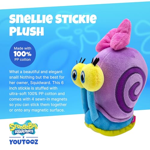 Youtooz Snellie Stickie 6" inch, very soft & magnetic Spongebob Squarepants Snellie the snail stickies by Youtooz Spongebob Squarepants Collection - Image 2