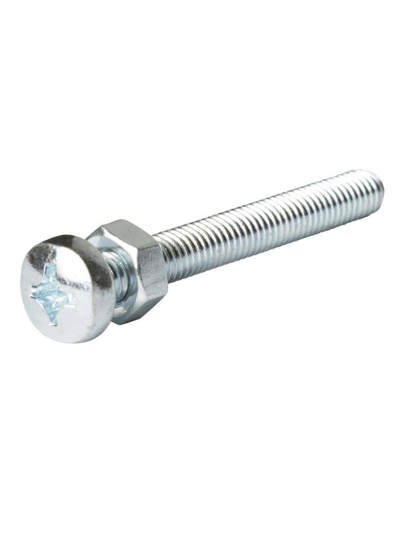 ACE Diall M6 Carbon Steel Pan Head Machine Screw And Nut 90mm 20Pcs