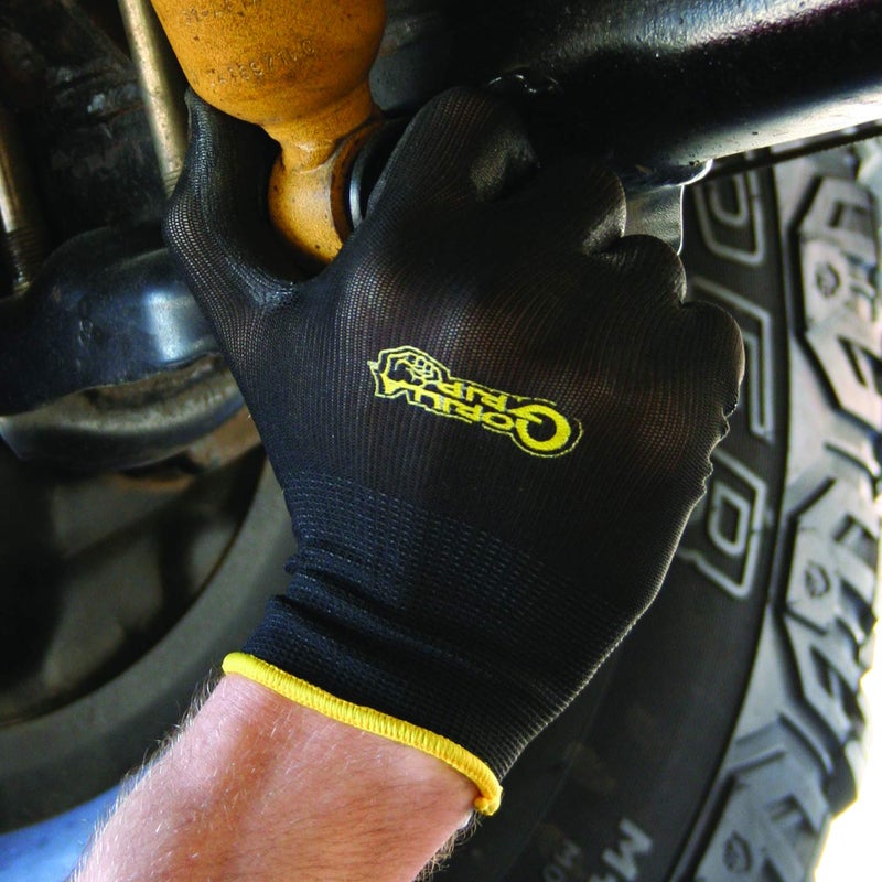 grease monkey Gorilla Grip Work Gloves, Never Slip Maximum Grip All-Purpose, Gloves for Men, Superior in Wet, Dry, Oily Conditions, Polymer Palm, Medium Size, 1 Pair, Black/Blue| 25052-26 - Image 2