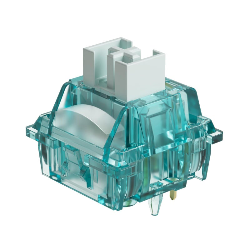 Akko Creamy Cyan Clicky Switch with LED Diffuser for Backlit Mechanical Keyboard - 5-Pin 50gf Pre-Lubed with Standard MX Structure for Gaming (45pcs) - Image 1