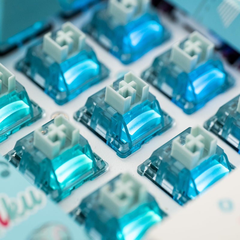 Akko Creamy Cyan Clicky Switch with LED Diffuser for Backlit Mechanical Keyboard - 5-Pin 50gf Pre-Lubed with Standard MX Structure for Gaming (45pcs) - Image 5
