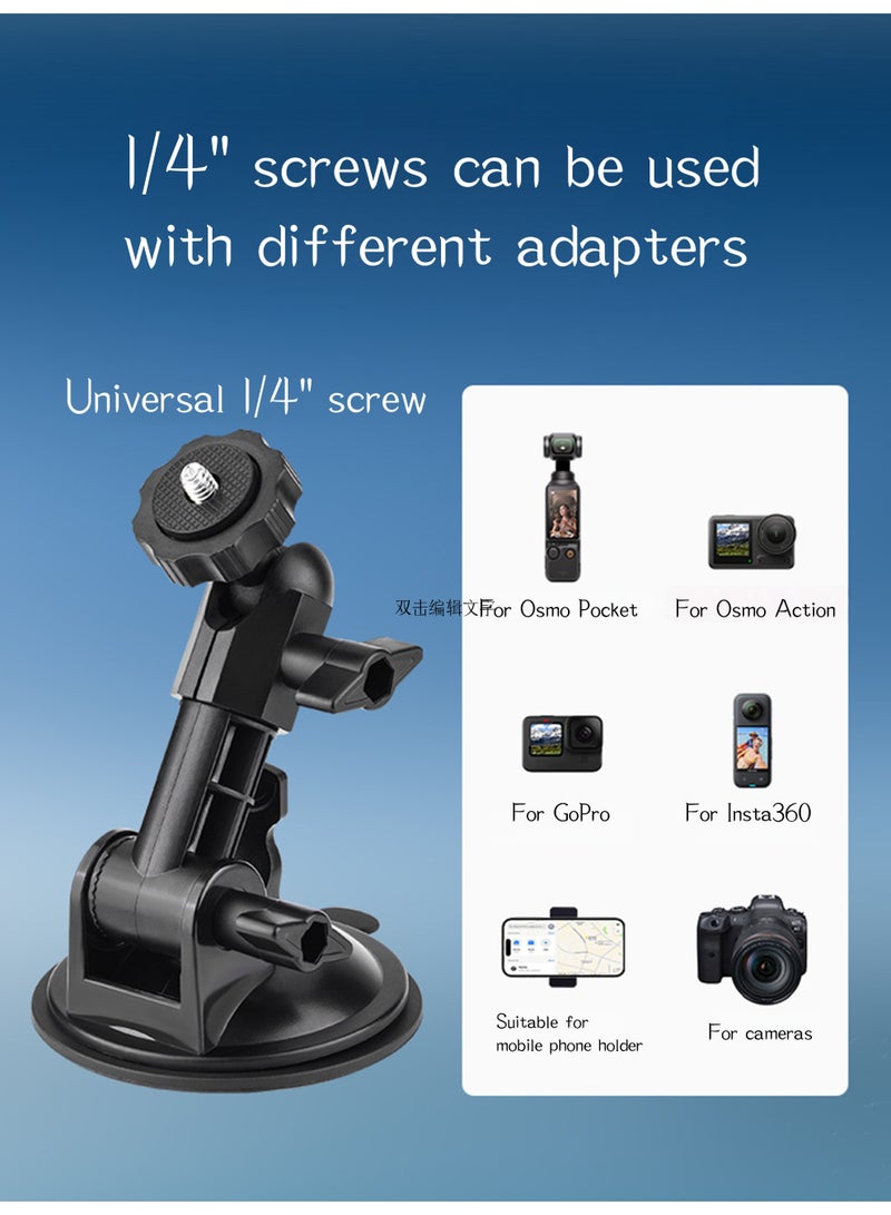 Suction Cup Mount for DJI Osmo Pocket 3 Accessories,Car Windshield Dashboard Holder with Expansion Adapter for DJI Osmo Pocket 3 Car Mount,GoPro Hero 12-7,Action Camera  Phone Holder - Image 5