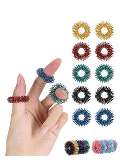 Spiky Sensory Rings, 10 Pack, Stress Relief Fidget Sensory Toys, Fidget Rings, Fidget Ring for Anxiety, Stress Relief Rings, Massager for Fidget ADHD Autism, Silent Stress Reducer Ring