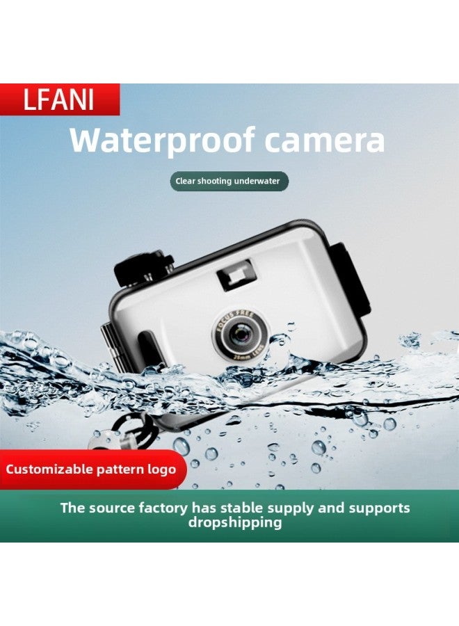 Custom Waterproof Fool Sport Non Disposable Film Camera Retro Film Student Kids Camera-Color:woof Samoyed Illustration  - Image 2