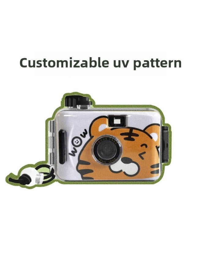 Custom Waterproof Fool Sport Non Disposable Film Camera Retro Film Student Kids Camera-Color:woof Samoyed Illustration  - Image 3