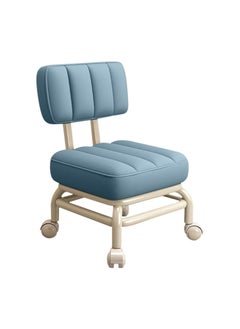 Jukkre Jukkre Small Office Chair, Backrest, Rolling Chair, Square Nail Chair, Thick Cushion, Nail Stool, 360° Rotating Wheel, Mini Stool, Low Stool, for Kids, Small Chair, Low Floor, Swivel Chair (Sky)  - Image 4