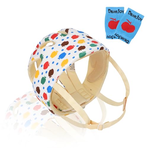DearJoy Baby Head Protector for Safety Harness of Kids 6M to 3 Years- Baby Safety Helmet with Corner Guard Protection + Baby Kneepads for Crawling (Apple Print),Pack of 1, Multicolor - Image 2