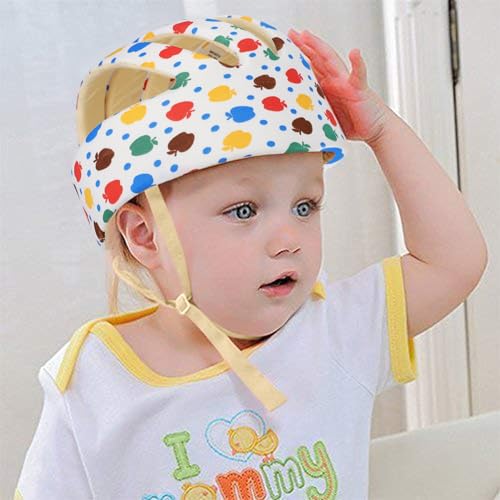 DearJoy Baby Head Protector for Safety Harness of Kids 6M to 3 Years- Baby Safety Helmet with Corner Guard Protection + Baby Kneepads for Crawling (Apple Print),Pack of 1, Multicolor - Image 3