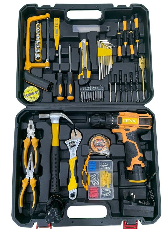 Denx - Cordless screwdriver set of 44 pieces with bag - Image 1