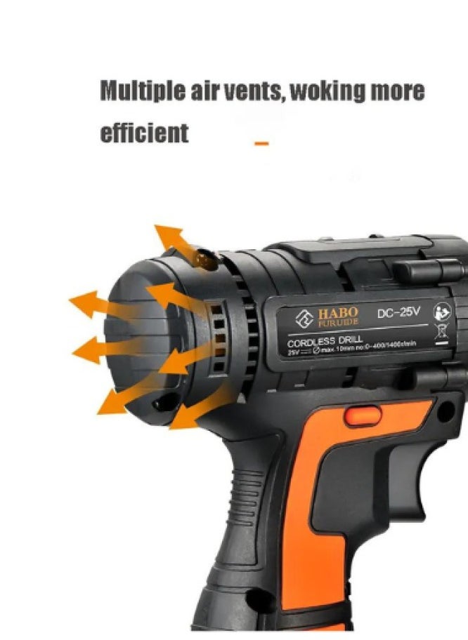 Denx - Cordless screwdriver set of 44 pieces with bag - Image 1