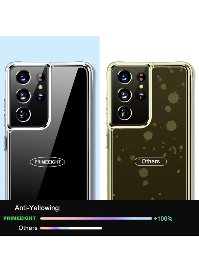 PRIMEEIGHT Transparent Crystal Clear Samsung S21 Ultra Case ANTI YELLOW Shockproof Curved Edges And HD Clear Anti Scratch S21 ultra - Image 5
