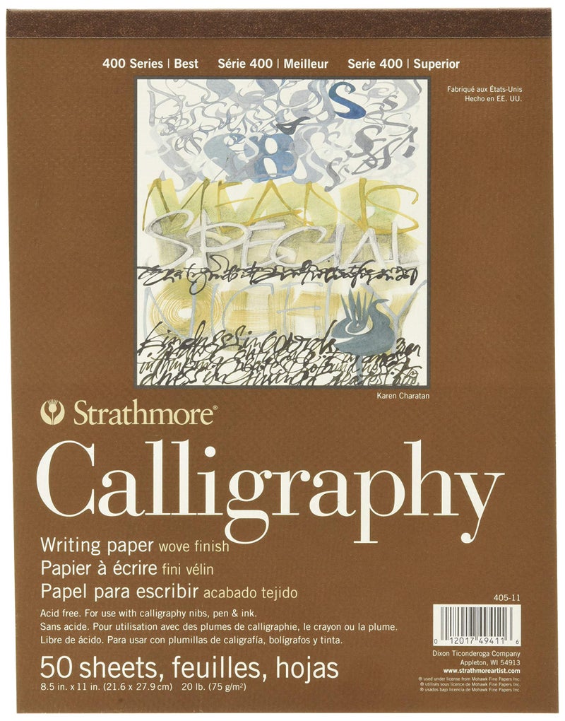Strathmore STR 50 Sheet Tape Bound Calligraphy Pad 85 by 11 White - Image 1