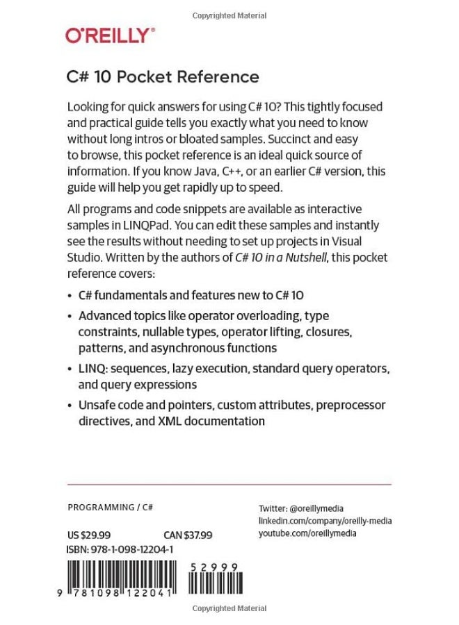 C# 10 Pocket Reference: Instant Help for C# 10 Programmers  - Image 2