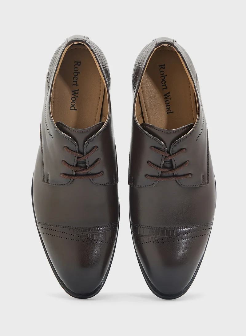 Robert Wood Embossed Texture Formal Lace Ups
