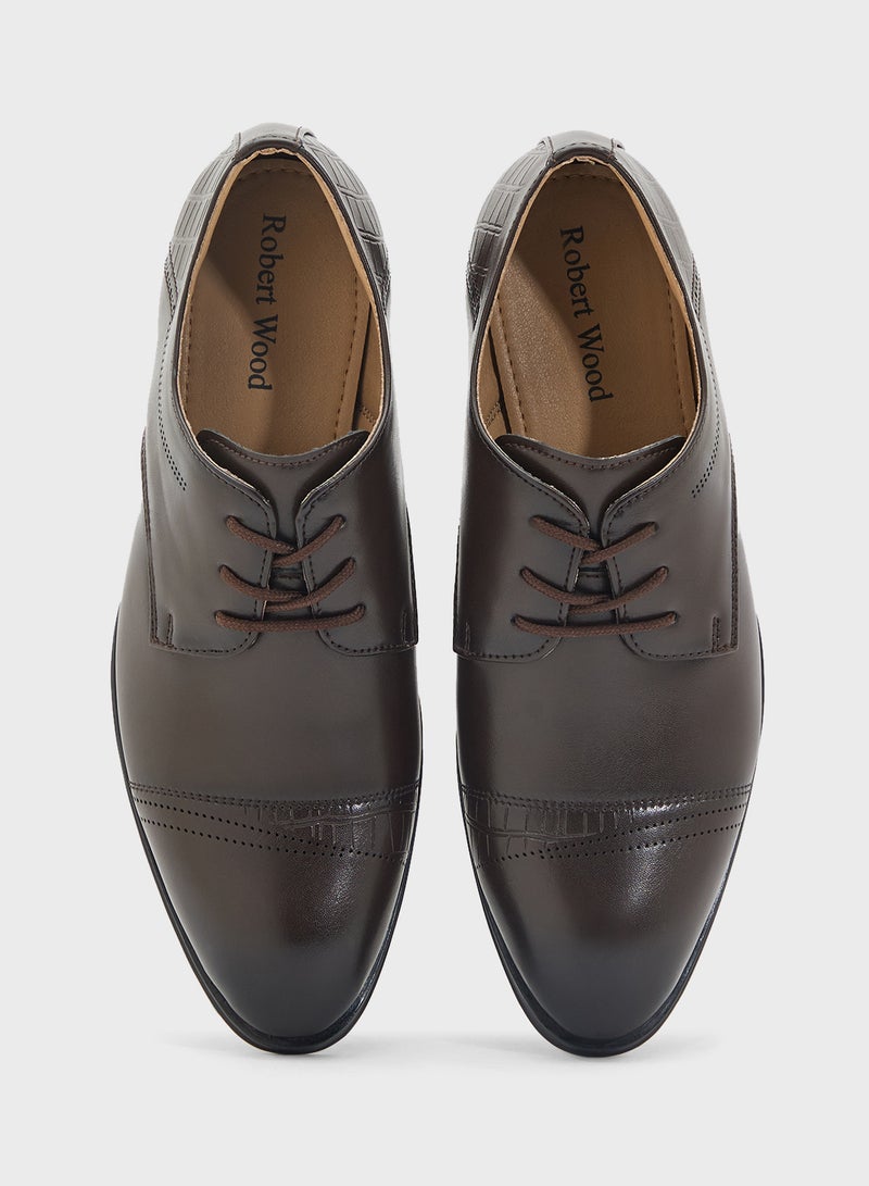Robert Wood Embossed Texture Formal Lace Ups  - Image 4