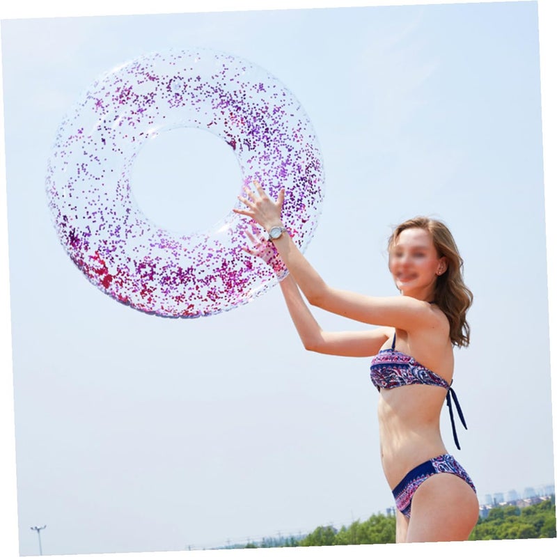 Inflatable PVC Swim Ring with Sequins 85cm Diameter Adult Swimming Training Float for Pool - Image 4