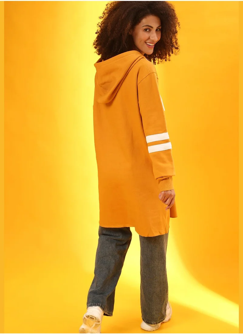 Campus Sutra Hoodie Neck Mini Dress