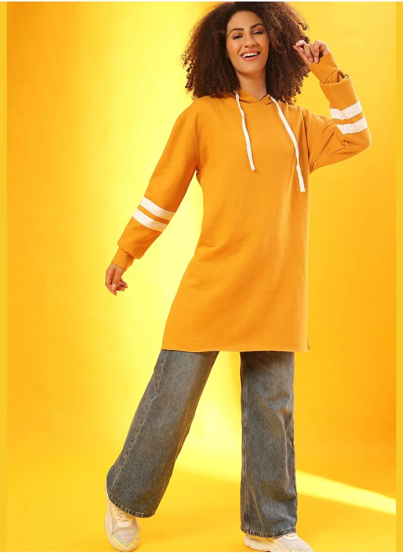 Campus Sutra Hoodie Neck Mini Dress