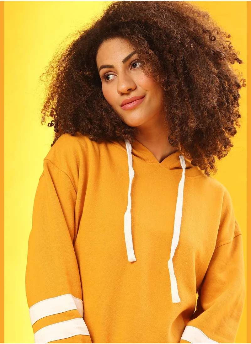 Campus Sutra Hoodie Neck Mini Dress