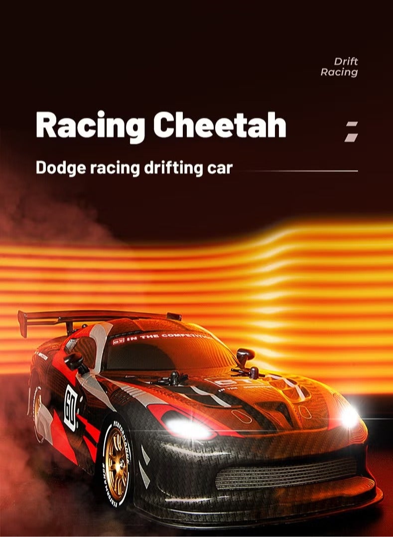 XiuWoo RC Car with Remote Control, Drift Car, 1:16 Scale, 360 Rotation, Interchangeable Tires, Drift Tires Racing Sports Toy Cars,1:16, Black Red - Image 2