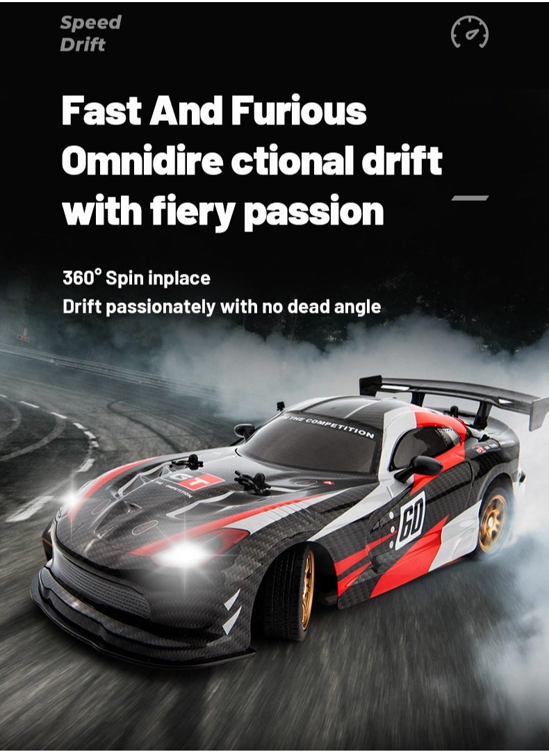 XiuWoo RC Car with Remote Control, Drift Car, 1:16 Scale, 360 Rotation, Interchangeable Tires, Drift Tires Racing Sports Toy Cars,1:16, Black  - Image 3