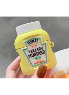 Case Cover For Apple AirPods 1/2 Generation Universal Wireless Ketchup Bluetooth Headphone Protective Case Yellow