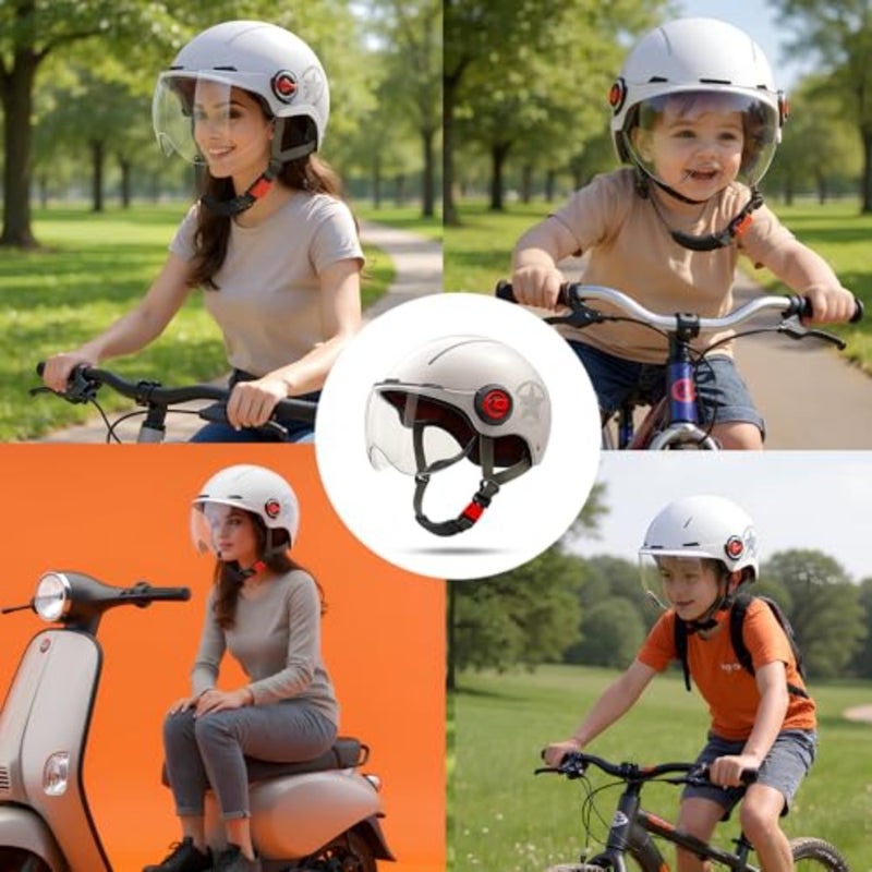 Bike Helmet Mountain and Road Bicycle Helmets for Men Women with Clear Visor Removable Goggle, Cycling Helmet, Adult Vespa Helmet, Multi-Sport Protection for Skating, Scooter, Skateboarding - Image 2