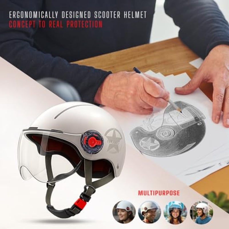 Bike Helmet Mountain and Road Bicycle Helmets for Men Women with Clear Visor Removable Goggle, Cycling Helmet, Adult Vespa Helmet, Multi-Sport Protection for Skating, Scooter, Skateboarding - Image 4