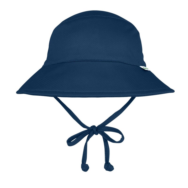 green sprouts i Play Breathable Infant Toddler Bucket Sun Protection & Swim Hat (Navy, 9-18 Months) - Image 1