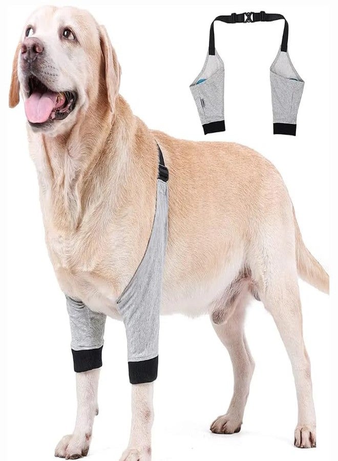 GUDAPATI® Dog Elbow Protector for Calluses | Front Leg Recovery Suit | Elbow Cover Sleeve for Dogs | Grey Large (L) | Alternative to Cone Collar | Dog Elbow Brace - Image 5