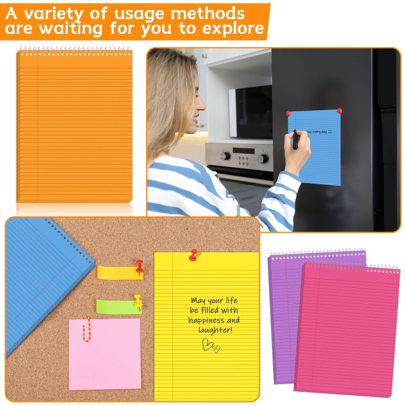 6 قطع دفاتر ملونة متعددة الألوان Spiral Bound م bound (ربما تحتاج إلى تأكيد على صحة الترجمة)، ورق المحاماة، ورق التصوير، المتعلقات المدرسية. - Image 2