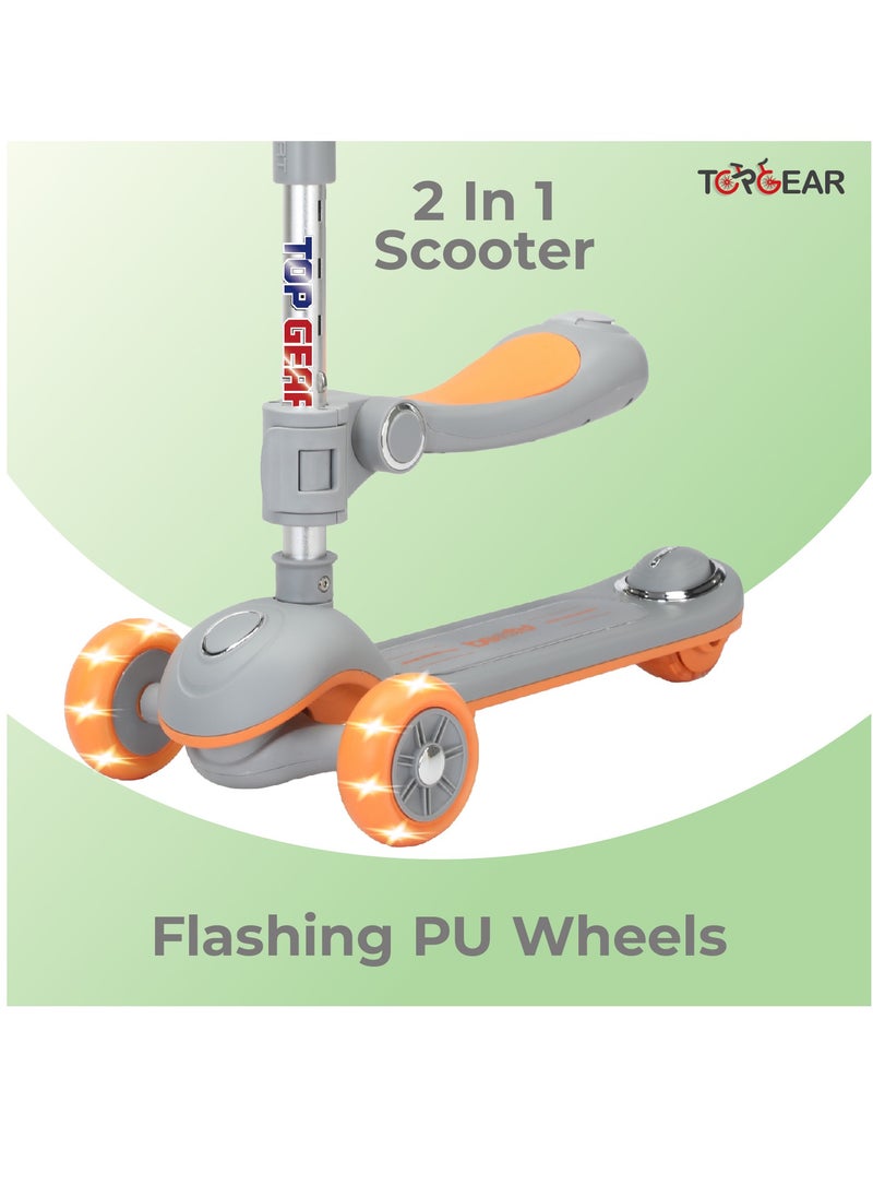 Top Gear Top Gear Toddler Scooter/Balance Bike TG 8027 with Music & Light, Ride On Toys for 2-12 Years - Grey  - Image 2