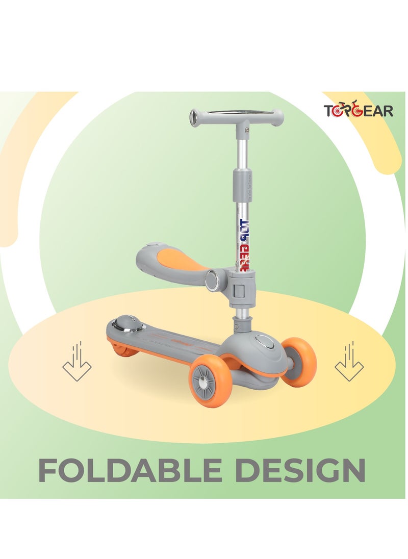 Top Gear Top Gear Toddler Scooter/Balance Bike TG 8027 with Music & Light, Ride On Toys for 2-12 Years - Grey  - Image 4