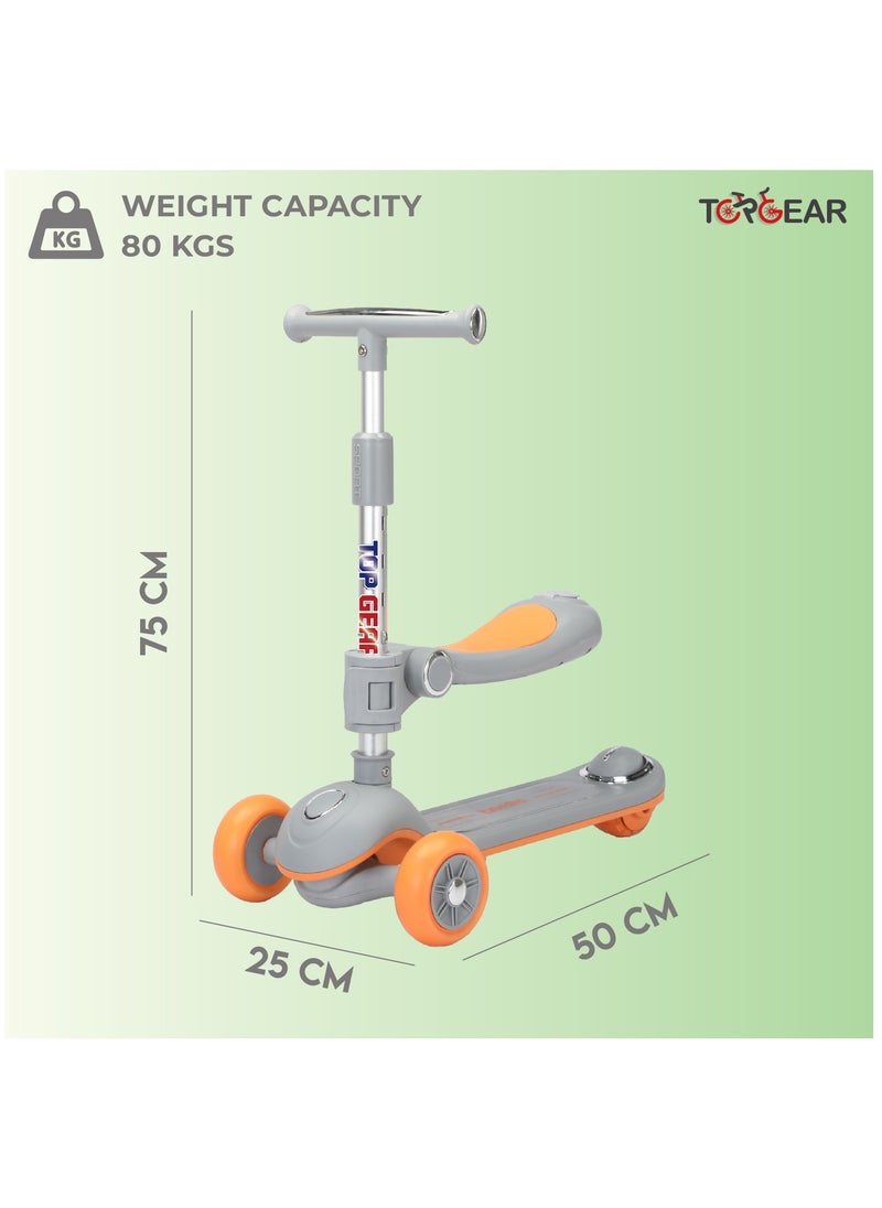 Top Gear Top Gear Toddler Scooter/Balance Bike TG 8027 with Music & Light, Ride On Toys for 2-12 Years - Grey  - Image 5