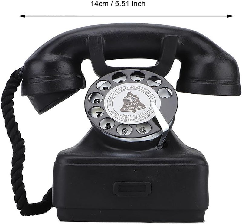 Retro Rotary Landline Phone, Resin Vintage Old Fashioned Corded Phones, Home Office Decor Ornament for Coffee Shops, Restaurants, Photograph Props - Image 5
