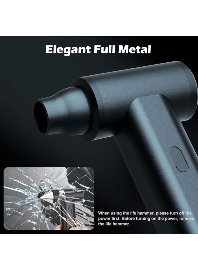 ليكسيس منفضة هواء مضغوط، معدنية بالكامل، بسرعة 130000 دورة في الدقيقة، قابلة لإعادة الشحن ببطارية 8000 مللي أمبير، مروحة توربو محمولة 7 في 1 قابلة لتعديل السرعة، مناسبة للوحة المفاتيح والسيارة والمنزل والسفر، لون أسود - Image 2